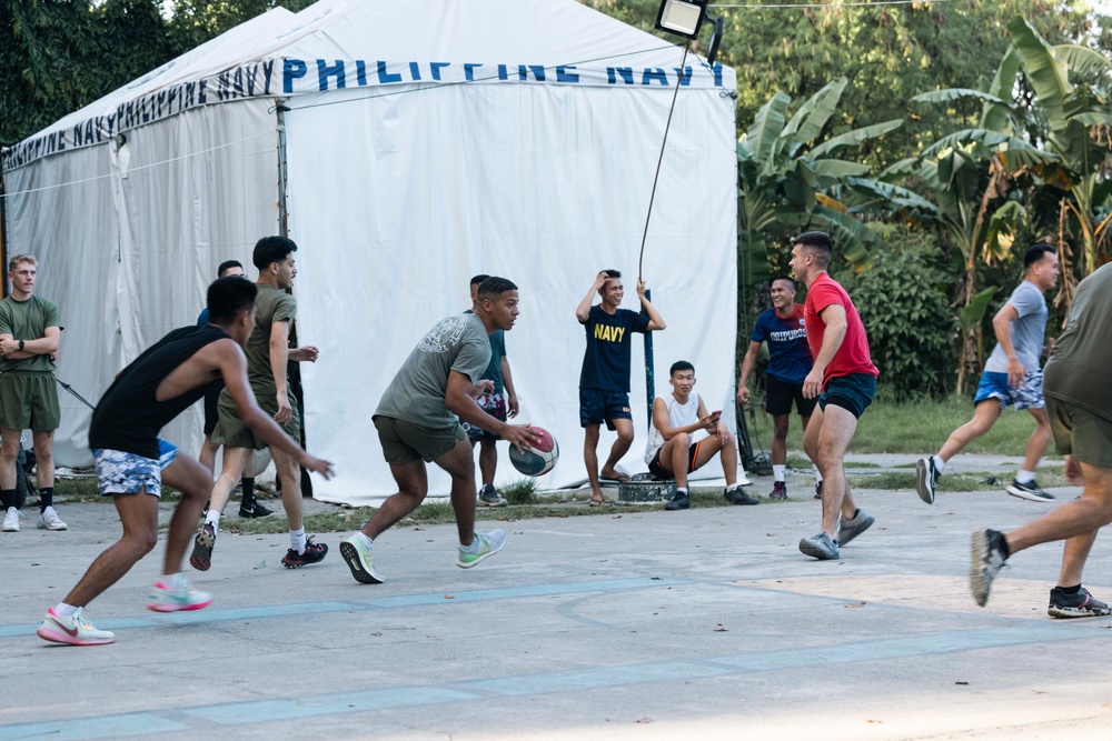 MRF-SEA, Philippine Marines play basketball