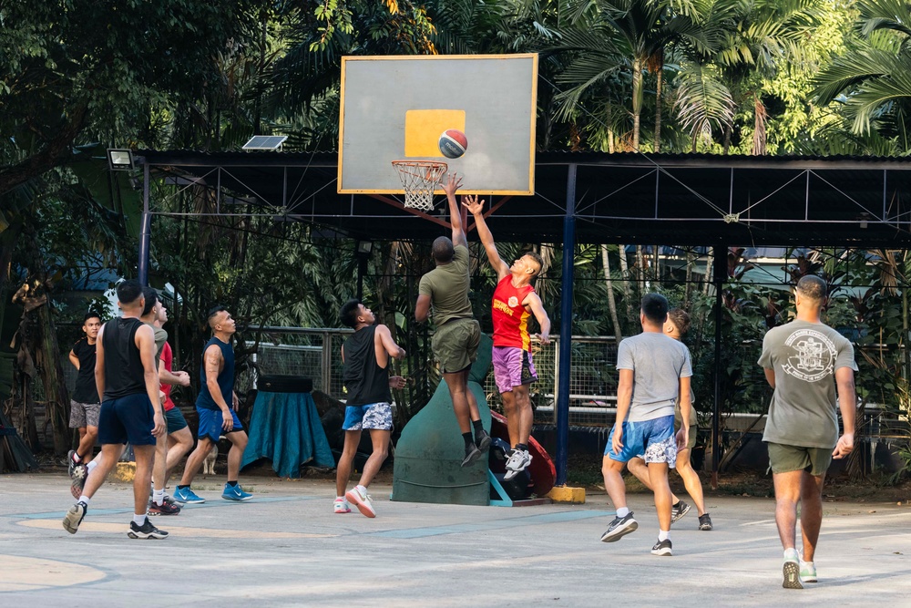 MRF-SEA, Philippine Marines play basketball