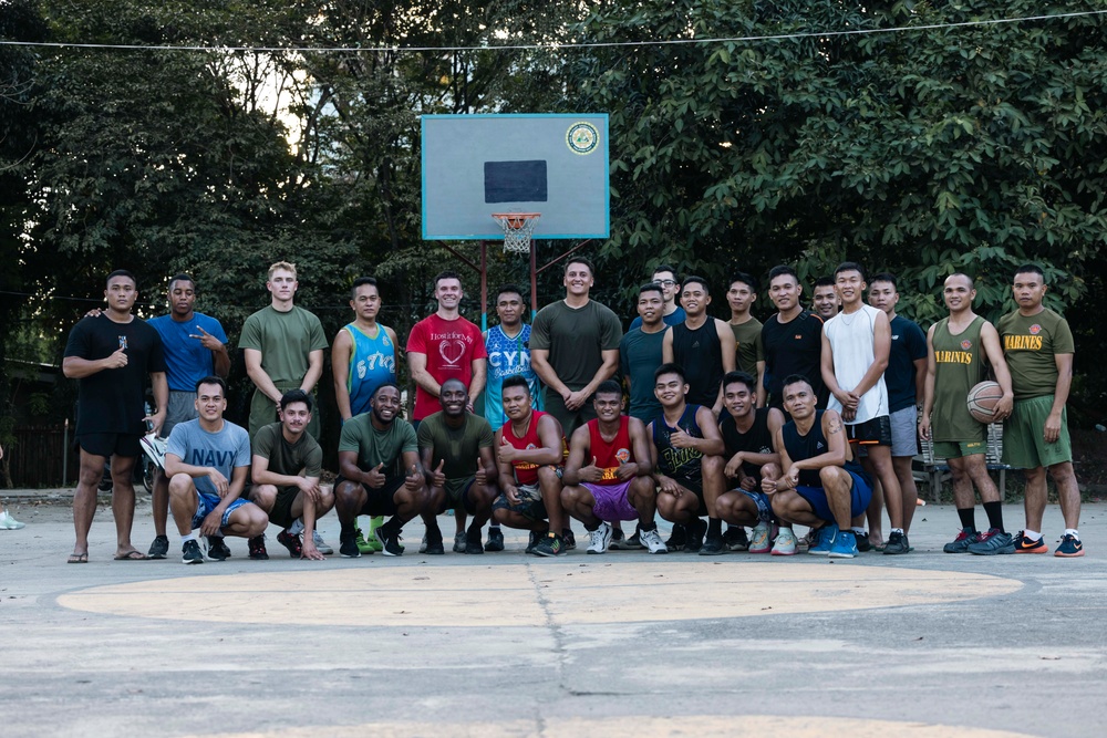 MRF-SEA, Philippine Marines play basketball