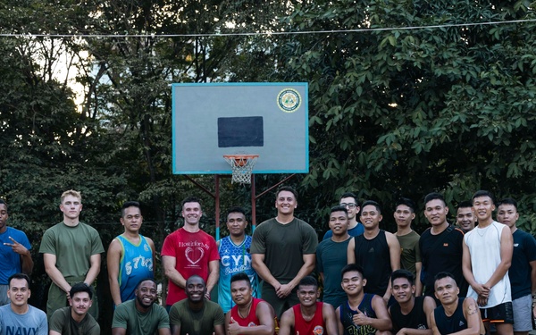 MRF-SEA, Philippine Marines play basketball