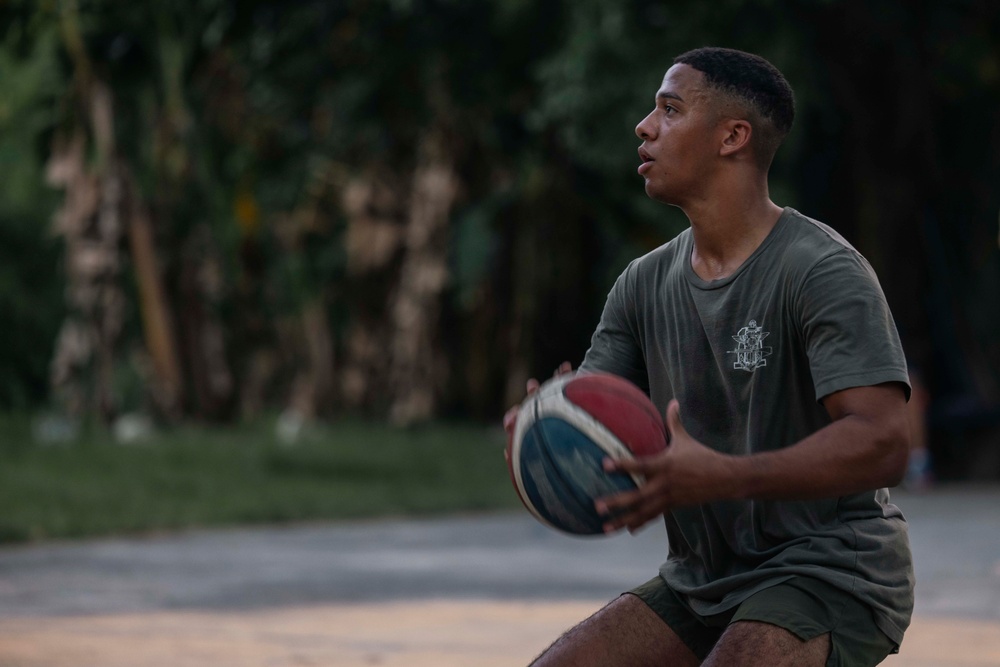 MRF-SEA, Philippine Marines play basketball