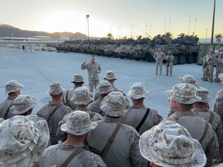 &quot;Pushing Out&quot; | 4th Marine Division Commanding General Speaks with Cobra Company, 4th Light Armored Reconnaissance Battalion