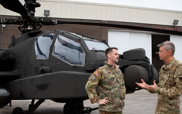 Gen. Daniel Hokanson visits with Army and Air National Guard aviators in South Carolina