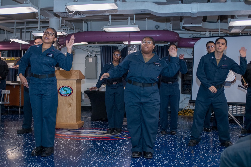 USS Ronald Reagan (CVN 76) Sailors celebrates National American Heritage Month