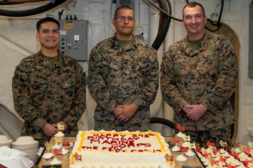 USS Tripoli Celebrates 248th Marine Corps’ Birthday with Cake Cutting Ceremony