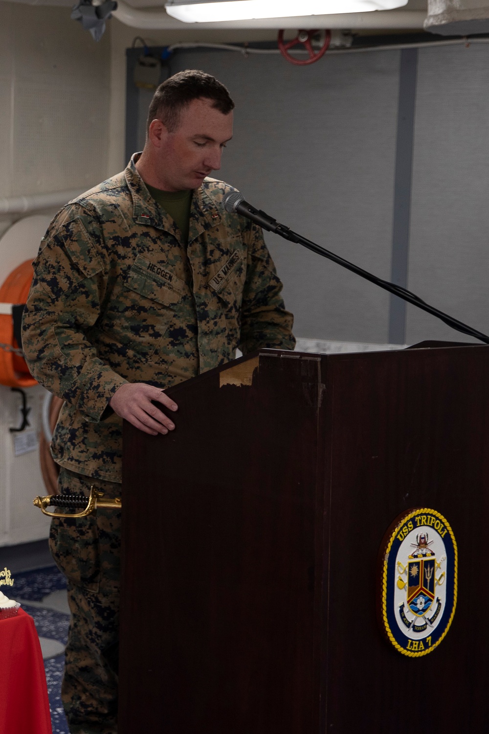 USS Tripoli Celebrates 248th Marine Corps’ Birthday with Cake Cutting Ceremony