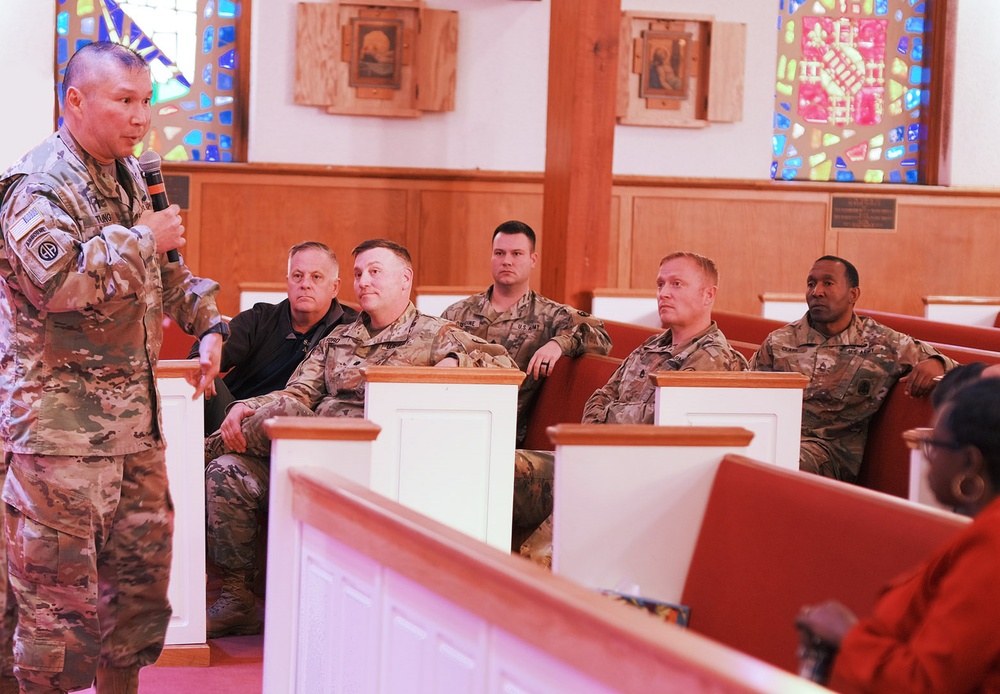 Chaplain Lt. Col. Brian Tung leads discussion on suicide prevention, intervention at Joint Base Langley-Eustis
