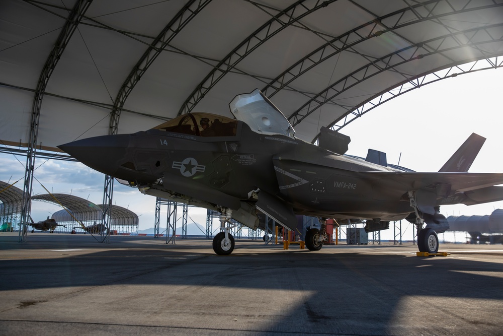 VMFA-242 takes off from MCAS Iwakuni for flight operations