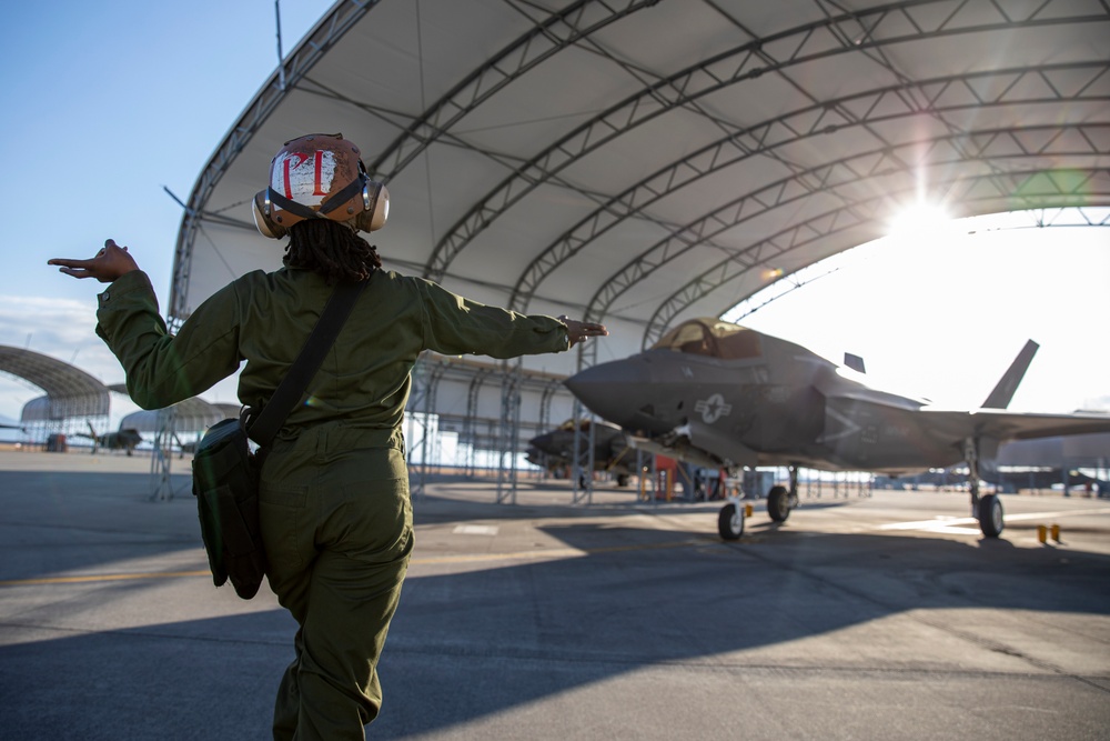 VMFA-242 takes off from MCAS Iwakuni for flight operations