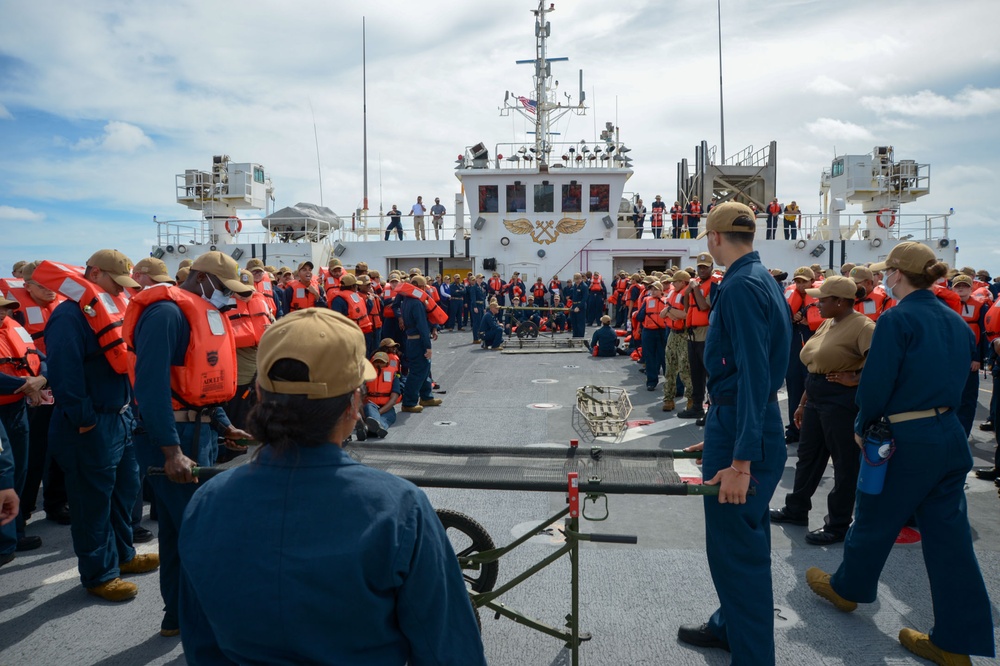 USNS Mercy Abandon Ship Drill and Litter Bearer Training