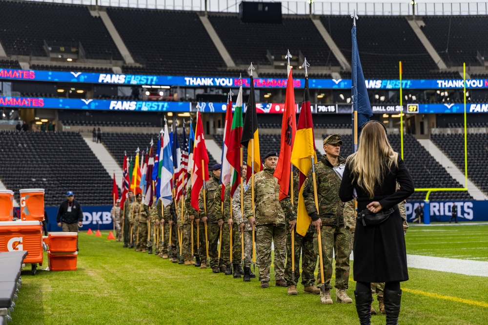 NATO color guard demonstrates unity in NFL Frankfurt opening ceremony