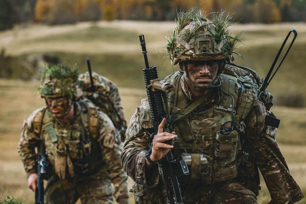 Royal Military Academy Sandhurst Officer Cadets train at Grafenwoehr Training Area