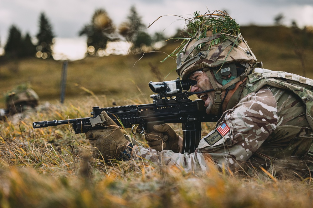 Royal Military Academy Sandhurst Officer Cadets train at Grafenwoehr Training Area