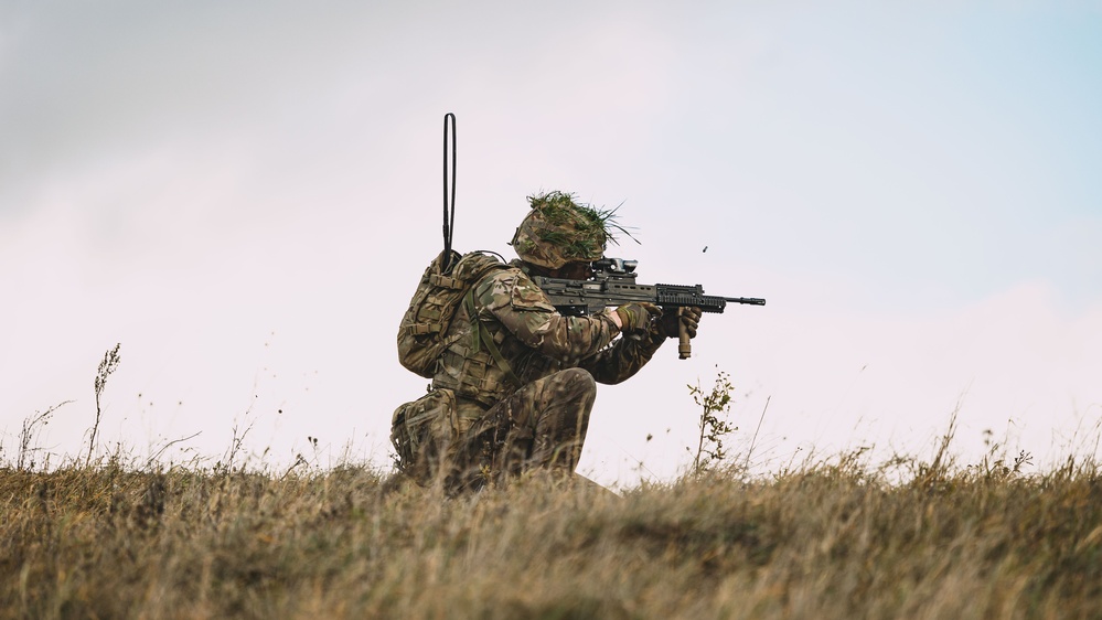 Royal Military Academy Sandhurst Officer Cadets train at Grafenwoehr Training Area