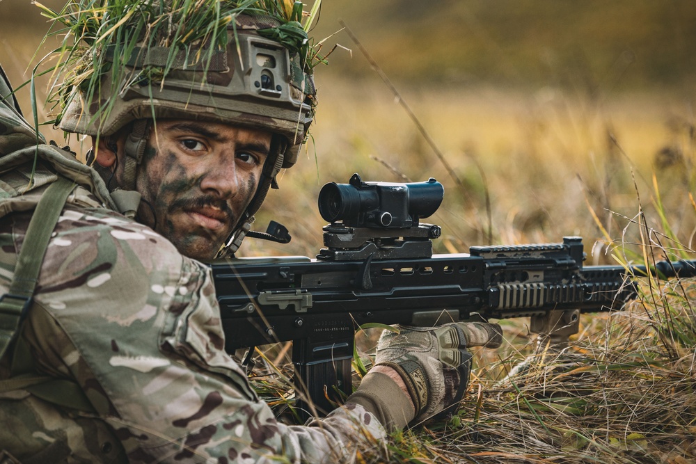 Royal Military Academy Sandhurst Officer Cadets train at Grafenwoehr Training Area