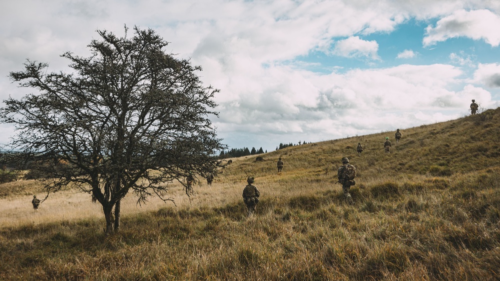 Royal Military Academy Sandhurst Officer Cadets train at Grafenwoehr Training Area