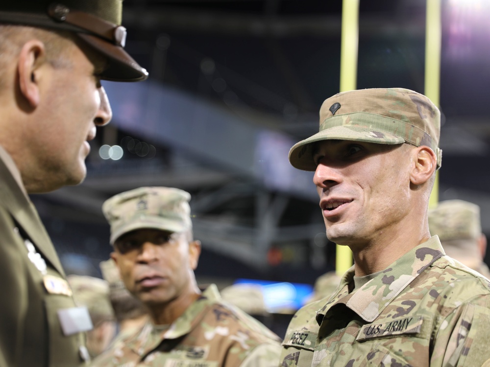 Chicago Bears NFL Salute to Service Game Hosts Army Reserve Soldiers for Oath of Enlistment Ceremony