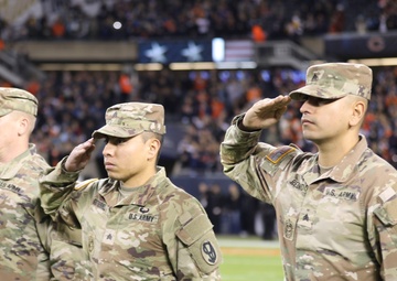 Chicago Bears NFL Salute to Service Game Hosts Army Reserve Soldiers for Oath of Enlistment Ceremony
