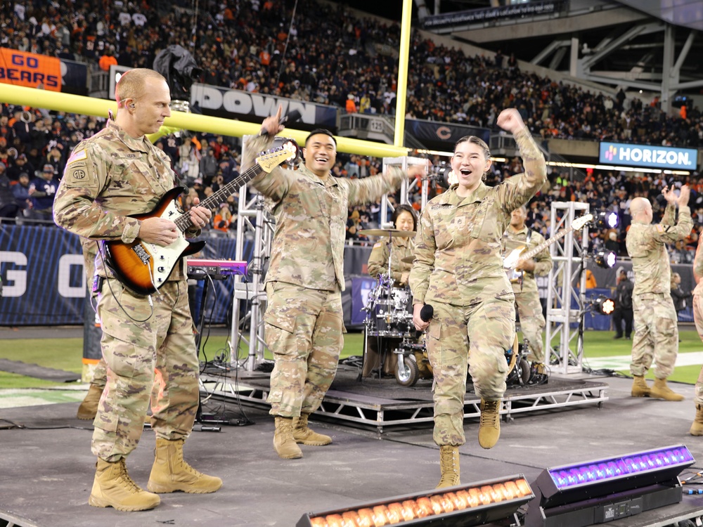 Chicago Bears NFL Salute to Service Game Hosts Army Reserve Soldiers for Oath of Enlistment Ceremony