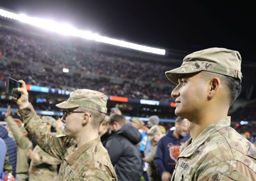 Chicago Bears NFL Salute to Service Game Hosts Army Reserve Soldiers for Oath of Enlistment Ceremony