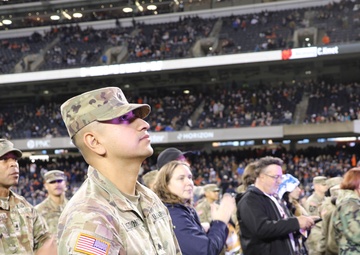 Chicago Bears NFL Salute to Service Game Hosts Army Reserve Soldiers for Oath of Enlistment Ceremony