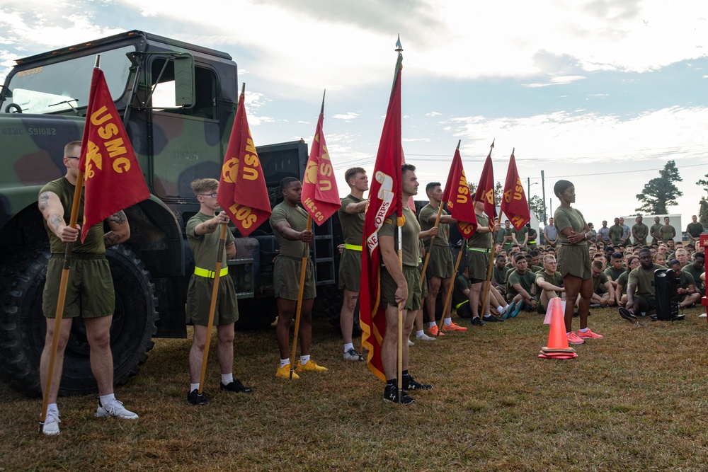 Marine Corps Combat Service Support Schools celebrates 248th birthday of the Marine Corps with motivational run