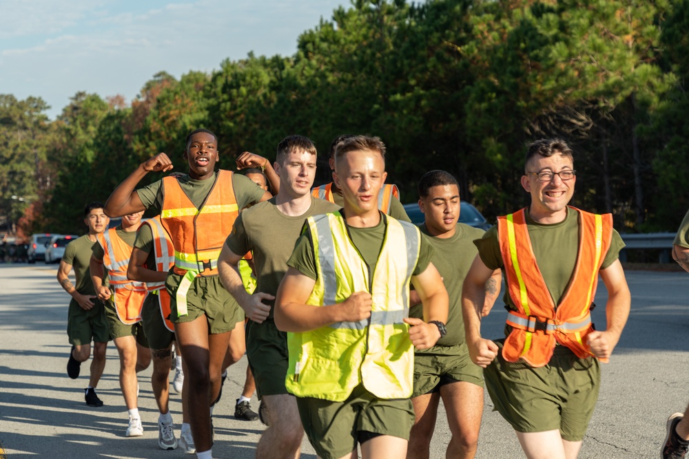 Marine Corps Combat Service Support Schools celebrates 248th birthday of the Marine Corps with motivational run