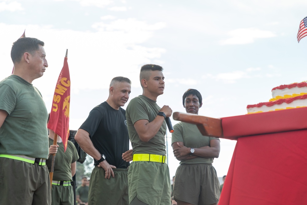 Marine Corps Combat Service Support Schools celebrates 248th birthday of the Marine Corps with motivational run