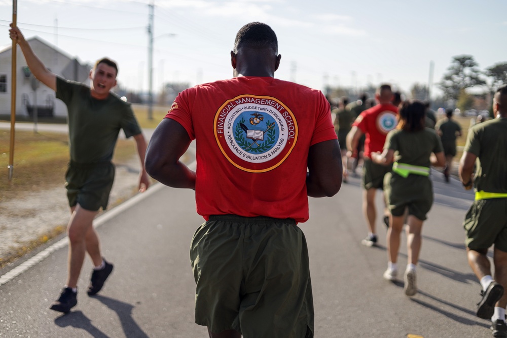 Marine Corps Combat Service Support Schools celebrates 248th birthday of the Marine Corps with motivational run