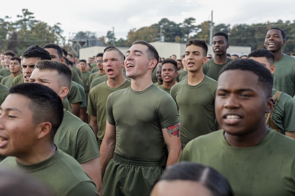 Marine Corps Combat Service Support Schools celebrates 248th birthday of the Marine Corps with motivational run