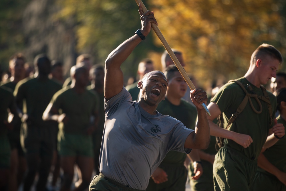 Marine Corps Combat Service Support Schools celebrates 248th birthday of the Marine Corps with motivational run