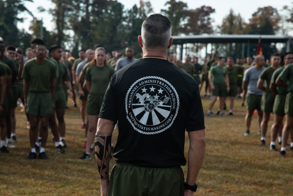 Marine Corps Combat Service Support Schools celebrates 248th birthday of the Marine Corps with motivational run