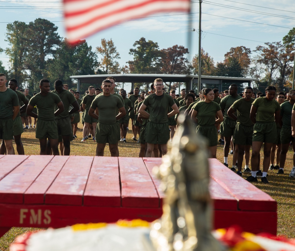 Marine Corps Combat Service Support Schools celebrates 248th birthday of the Marine Corps with motivational run