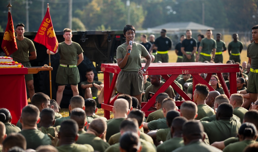 Marine Corps Combat Service Support Schools celebrates 248th birthday of the Marine Corps with motivational run