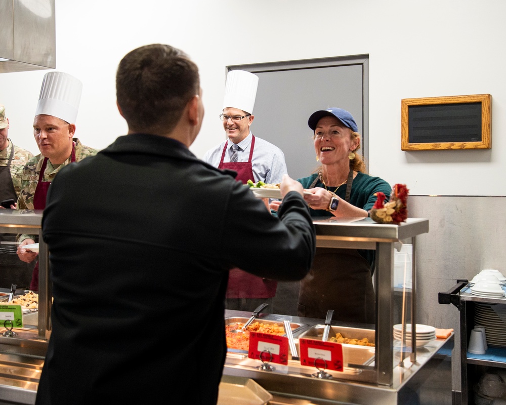 88th Air Base Wing Leaders Serve Holiday Meals at DFAC