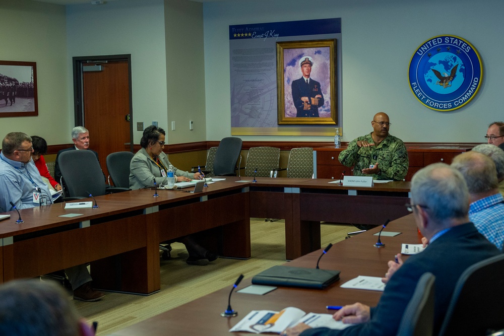 Vice Adm. Fuller meets with Tidewater Area Enterprise IGs