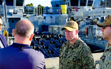 NAVSEA Warfare Centers Commander Tours a Range Support Craft at NB Point Loma