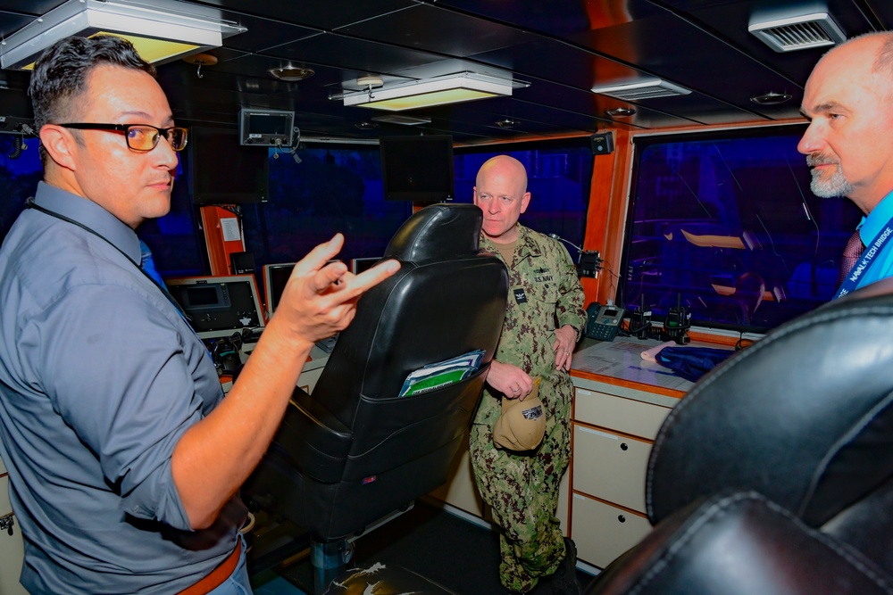 NAVSEA Warfare Centers Commander Tours a Range Support Craft at NB Point Loma