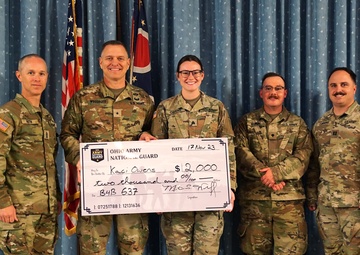 Ohio National Guard presents first $2,000 ‘Bucks for Buckeyes’ recruitment incentive check