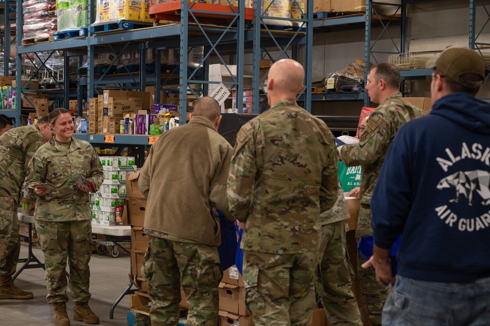 Eielson First Sergeant's Council assemble Thanksgiving bags