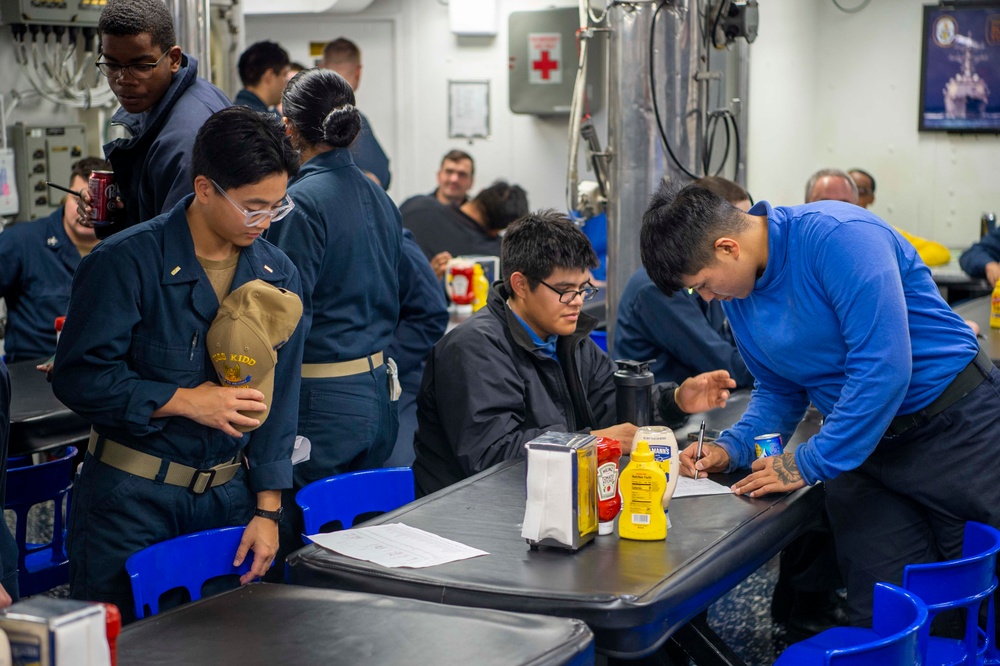 USS Kidd (DDG 100) Sailors Perform OPSEC Training