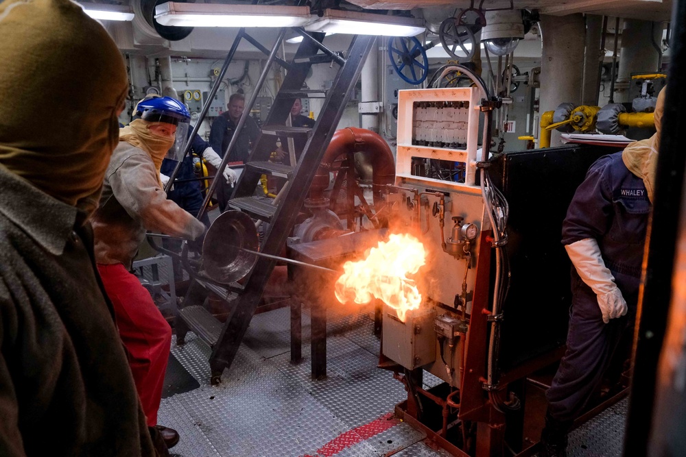 Boxer CO Lights-Off Ship’s Boiler