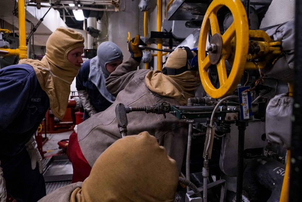 Boxer CO Lights-Off Ship’s Boiler