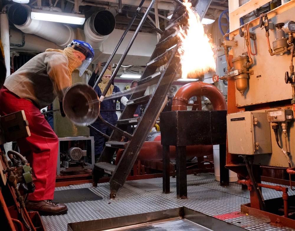 Boxer CO Lights-Off Ship’s Boiler