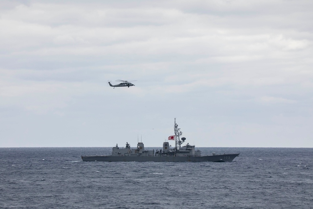 JMSDF Steams with USS Sterett