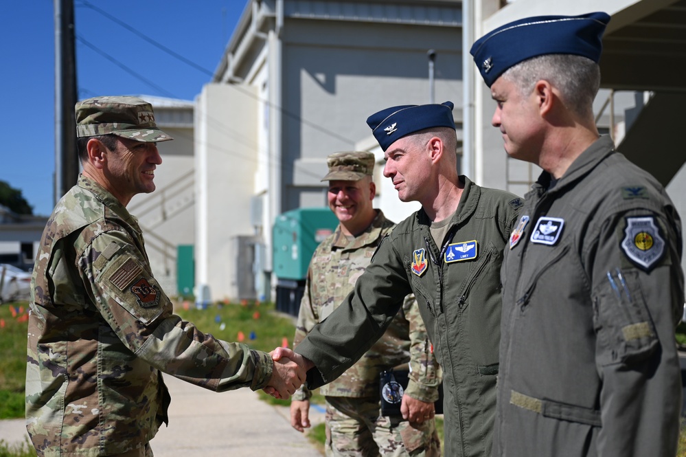 16th Air Force commander meets 350th Spectrum Warfare Wing