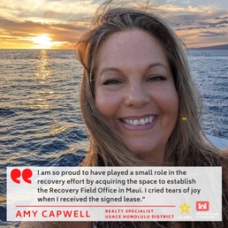 Hawaiʻi Wildfires Response Mission USACE Employee Spotlight – Amy Capwell