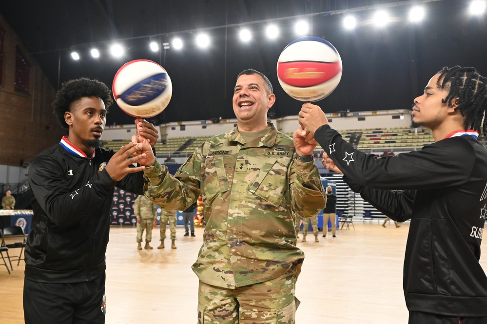 Operation Homefront brings Harlem Globetrotters, and holiday meal kits to D.C. Armory