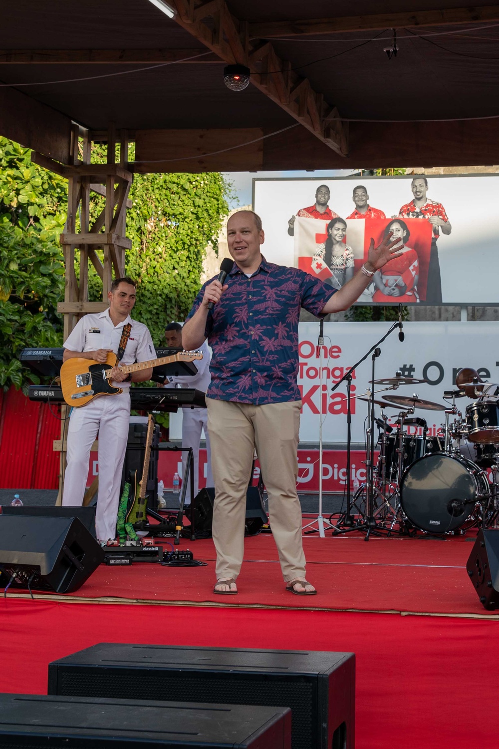 Pacific Partnership 2023 Band performs at Digicel Square in Tonga