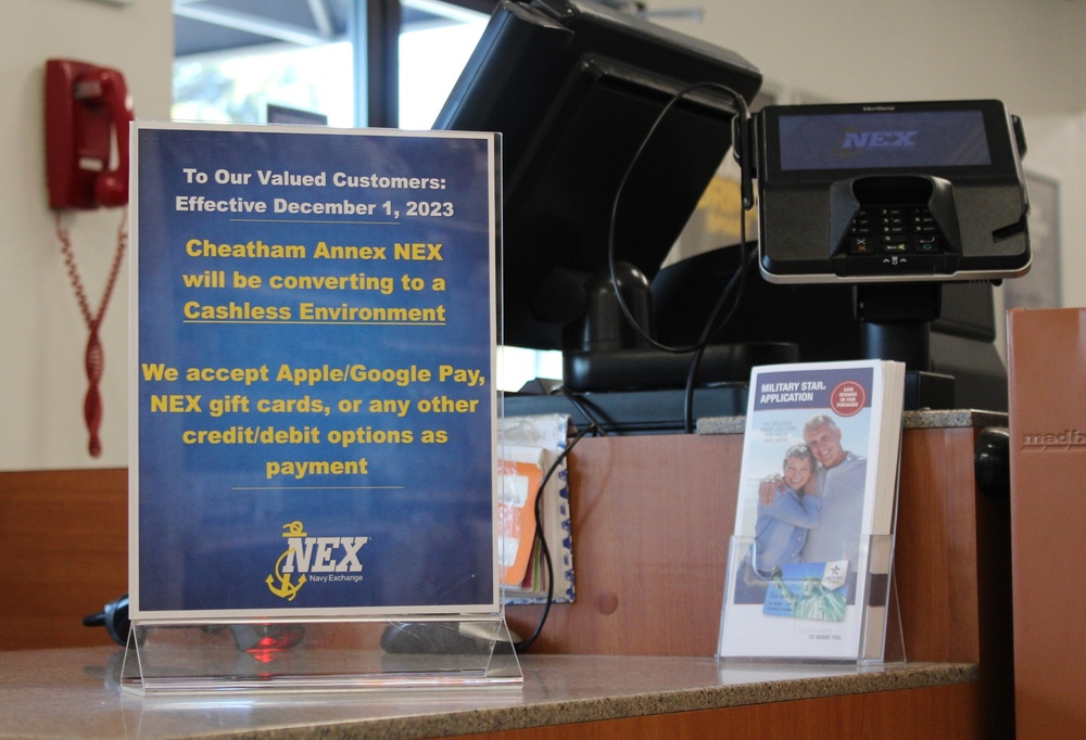 Cheatham Annex (CAX) Navy Exchange Mini-Mart scheduled to transition to a cashless environment in December 2023